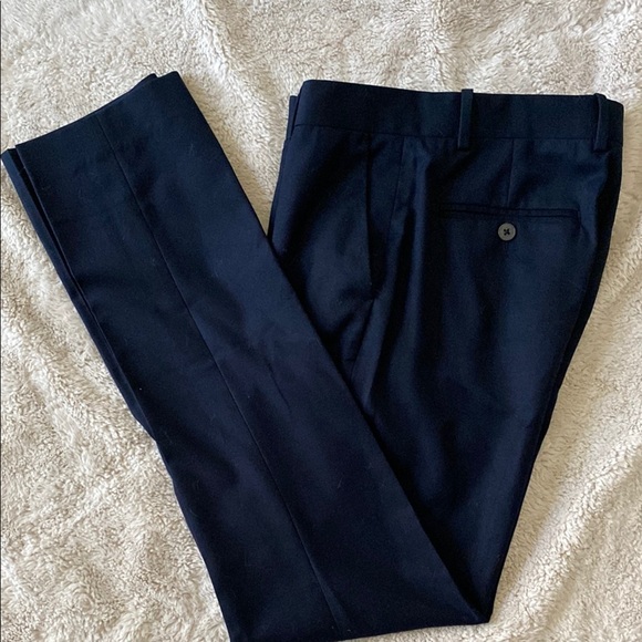 Men's H&M Slim Fit Navy Blue Pants - Picture 3 of 8